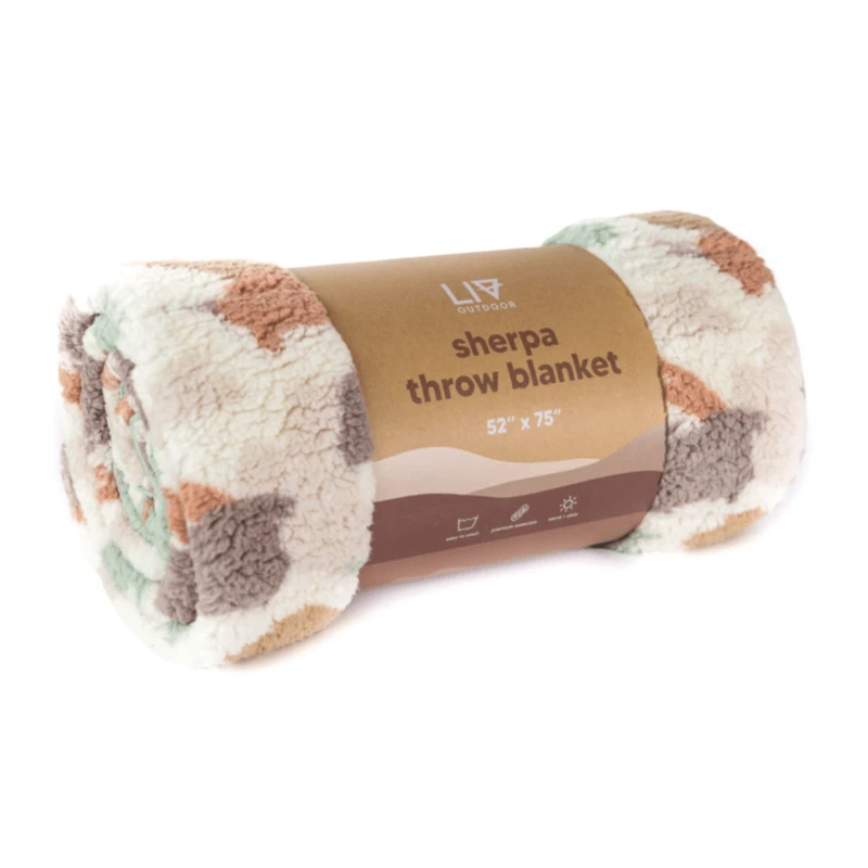 LIV Outdoor Abstract Print Sherpa Throw Blanket 4 LIV Outdoor Abstract Print Sherpa Throw Blanket - Image 4