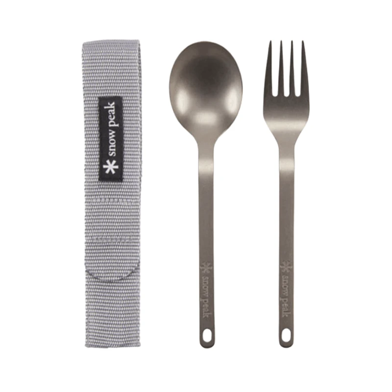 Snow Peak Titanium Fork & Spoon Set 2 Snow Peak Titanium Fork & Spoon Set - Image 2