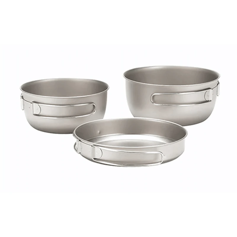 Snow Peak 3 Piece Titanium Cookset 3 Snow Peak 3 Piece Titanium Cookset - Image 3