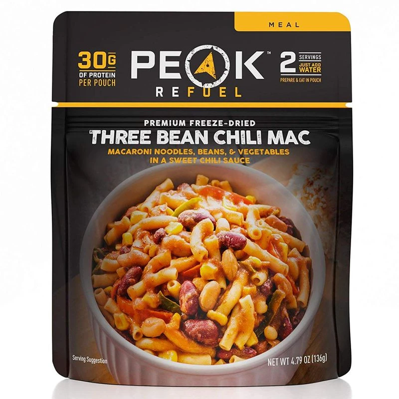 Peak Refuel Three Bean Chili Mac Freeze Dried Meal 1 Peak Refuel Three Bean Chili Mac Freeze Dried Meal