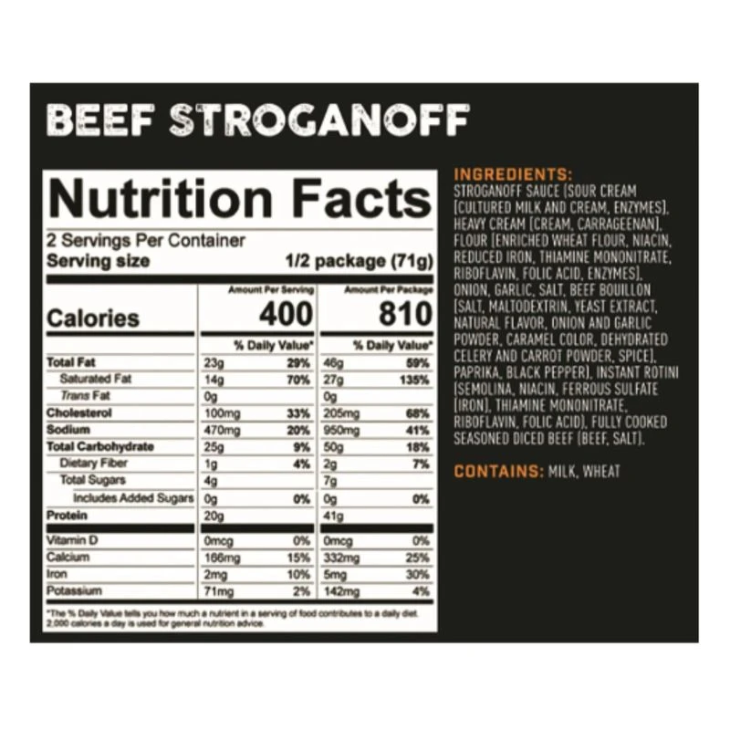 Peak Refuel Beef Stroganoff Freeze Dried Meal 1 Peak Refuel Beef Stroganoff Freeze Dried Meal
