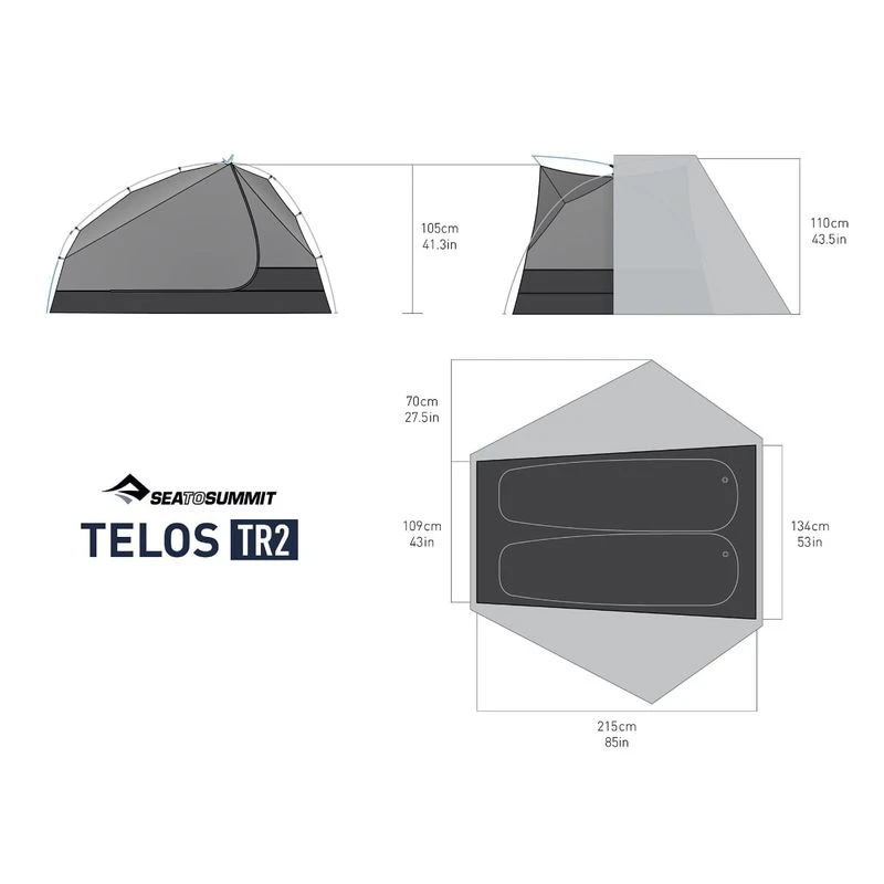 Sea To Summit Telos TR2 2 Person Tent 9 Sea To Summit Telos TR2 2 Person Tent - Image 9